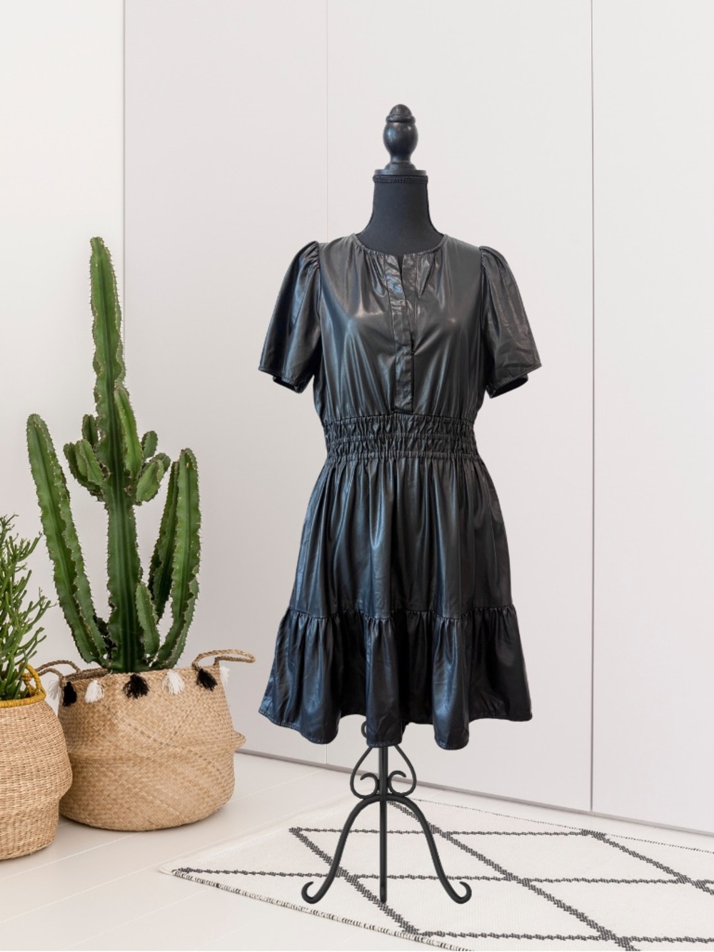 By Anthropologie Somerset Vegan Leather Mini Dress